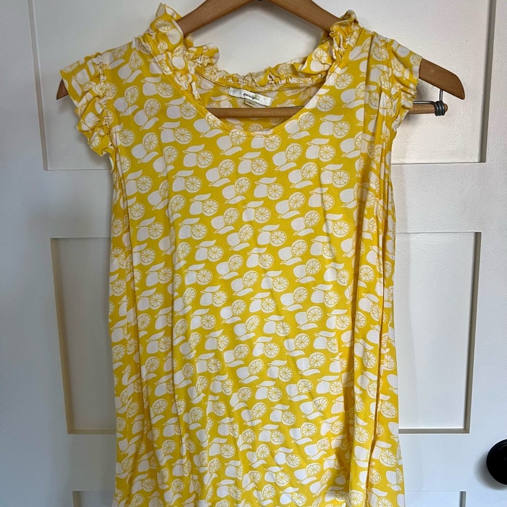 Anthropologie Porridge  Lemon Print Yellow Blouse